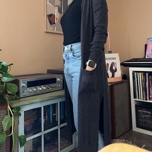 Long Gray Cardigan Medium